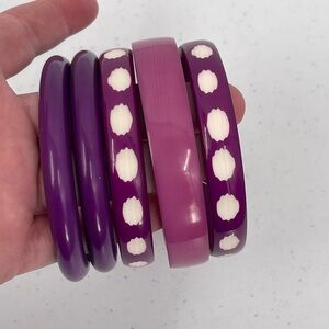 Antika nwt purple white boho bangle set